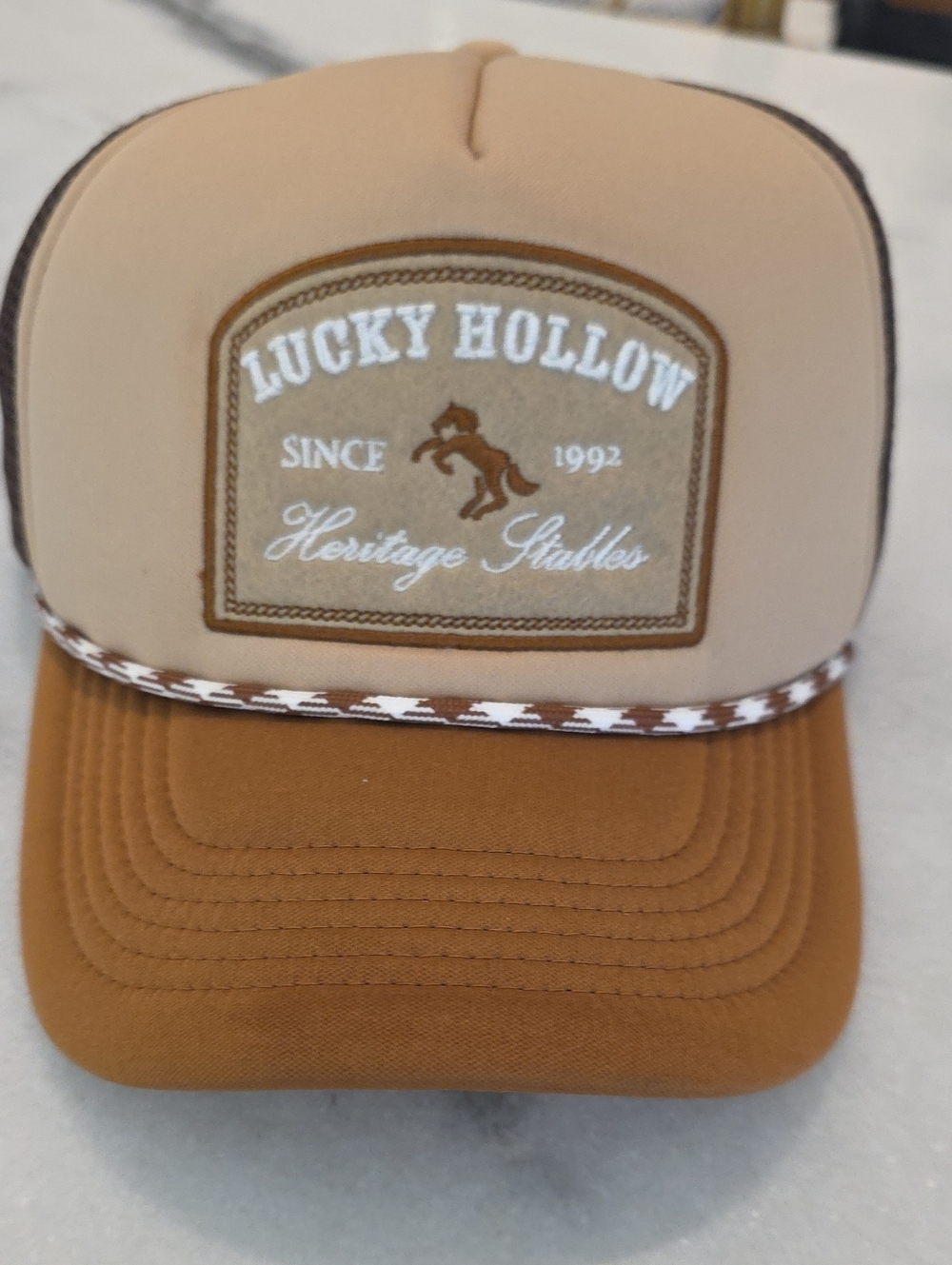 Anthropologie Brown Mesh LUCKY HOLLOW Trucker Hat